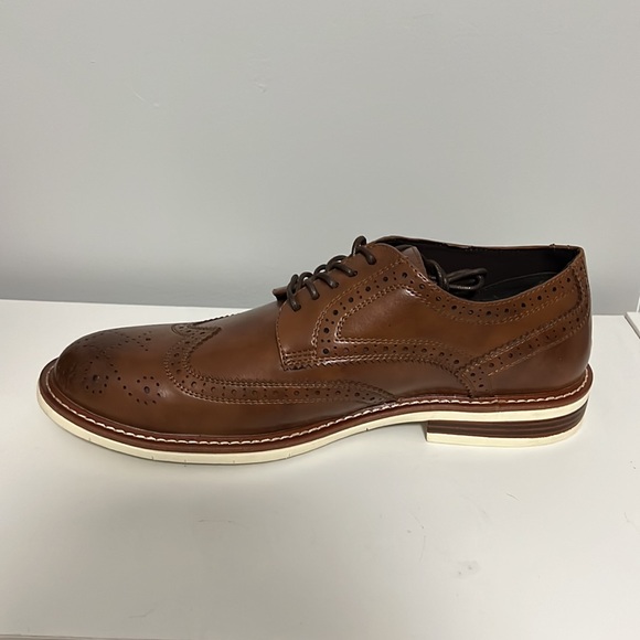 Reaction Kenneth Cole - Clyde flex lace up wing tip shoes NEW cognac - Picture 9 of 10